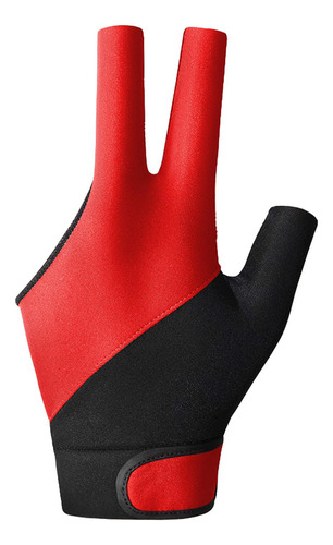 Guantes De Billar Con 3 Dedos Para Taco De Billar, Color Roj