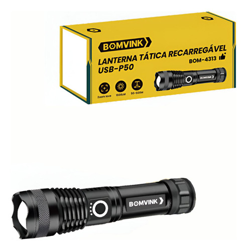 Lanterna Tática Recarregável Usb-p70