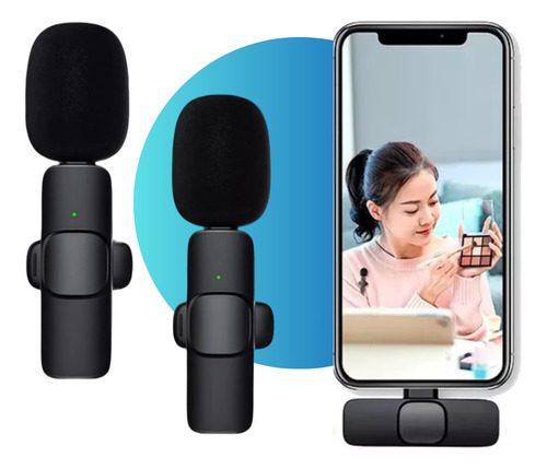 Microfone Sem Fio Duplo Lapela Compátivel Profissional Cor T