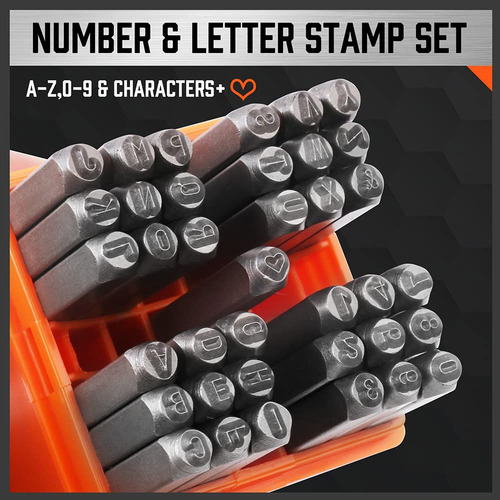 Stamp Set Horusdy 37-piece Number And Letter 3mm Metal