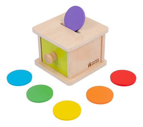 Adena Montessori Caja De Monedas De Color Amarillo Y Verde P