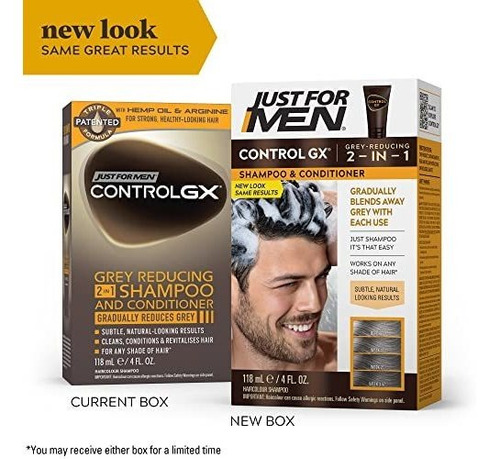 Champú Reductor De Grises Control Gx 2 En 1 De Just For Men