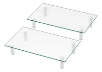 Comprar Wali Soporte Elevador De Monitor De Vidrio Templado Doble Para Computadora De Computadora De Altura Ajustable Para Visualización Plana Lcd Led Tv, Laptop, Portátil, Visualización (gtt001-2), Paquete