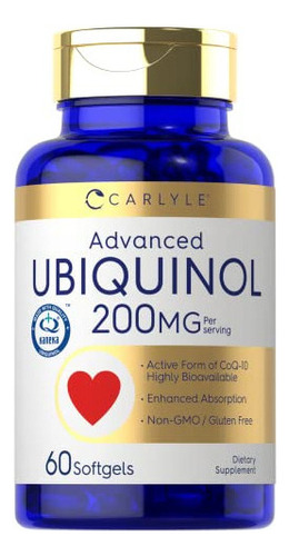 Carlyle Ubiquinol 200mg | 60 Cápsulas Blandas | Suplemento 