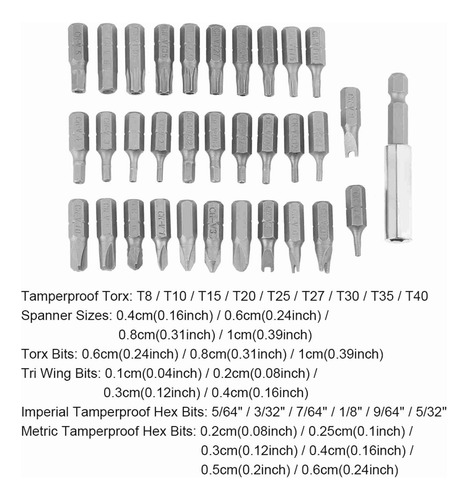 Kit De Brocas De Destornillador, 33 Unidades/juego, Multifun