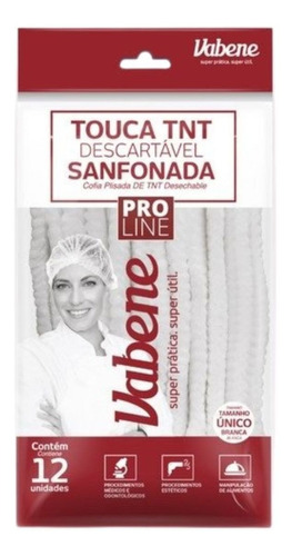 Touca Vabene Pro Line Tnt Descartável Branca C/12 Uni