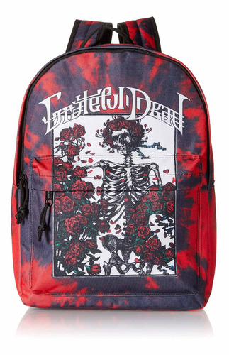 Mochila Grateful Dead, Rojo, Altura 45cm, Ancho 30cm, P...