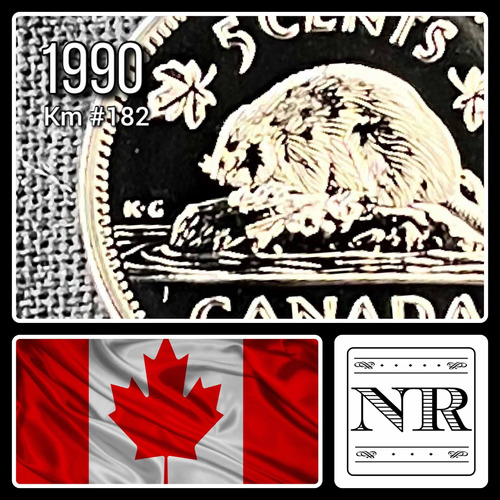 Canadá - 5 Cents - Año 1990 - Km #182 - Castor