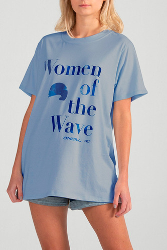 Camiseta Oversize Wotw Mujer Azul -m Oneill