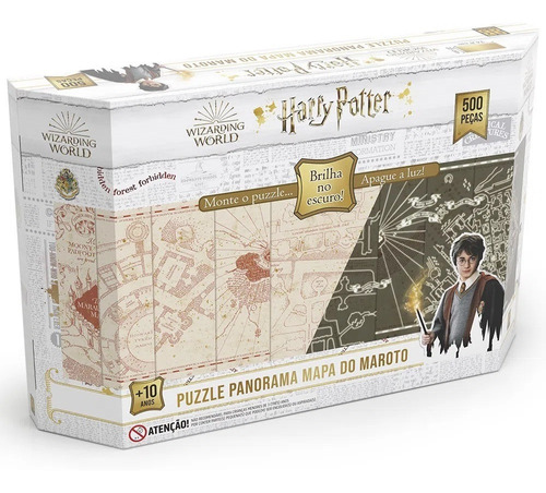 Puzzle 500 Peças Panorama Harry Potter Brilha No Escuro - Gr