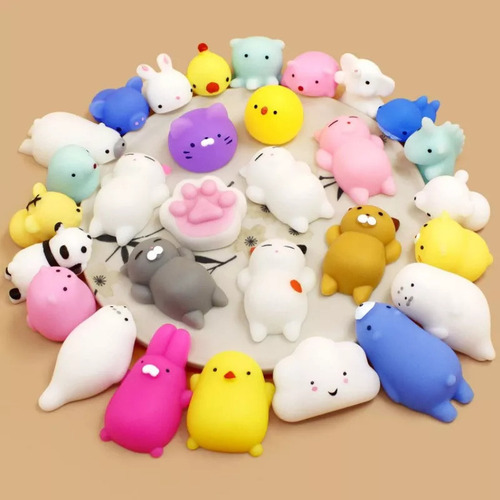 Wa Mini Mochi Squishy Squeeze Toy Fidget Toy, Kit A, 40