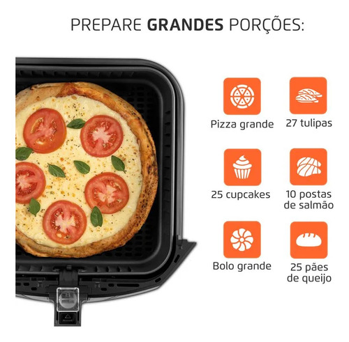 Fritadeira Air Fryer 8l Mondial 220v Preto 1900w Afn-80-fb