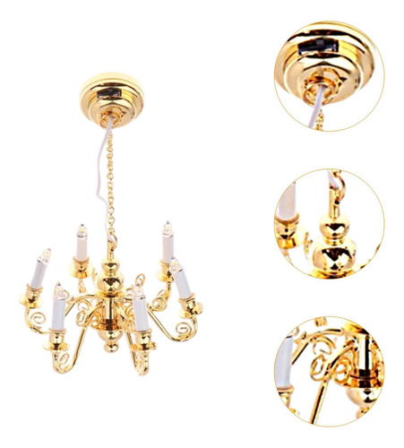 1/12 Casa De Muñecas Luz Accesorios Para Muñecas A