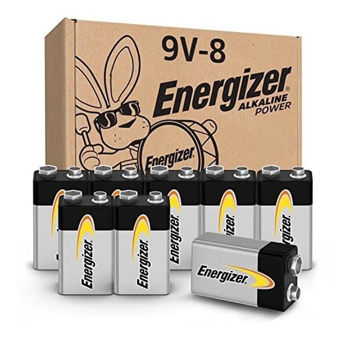 Set 8 Baterías Energizer De 9 Voltios Alcalinas De Larga