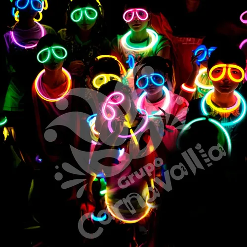 FIESTAS GUIRCA Pulseras De Luz Neón 50 Unidades Multicolor Para Halloween, Carnaval, Raves Y Fiestas Nocturnas