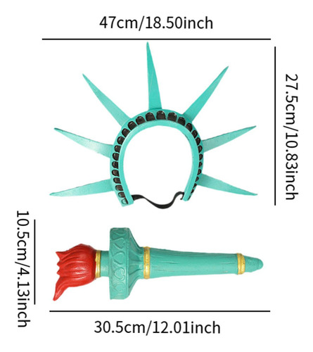 Estatua Torch Y Corona Accesorios De