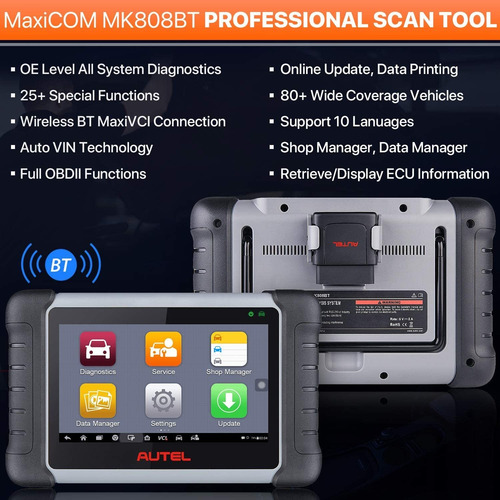 Imagem 7 de 7 de Scanner Automotivo Autel Maxicom Mp808ts - Mais Completo
