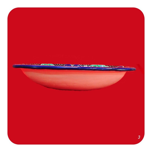 Imagen 4 de 4 de Lavabo Ovalin Talavera Poblana 41x30 Cm Estilo Barroco M3 Ov