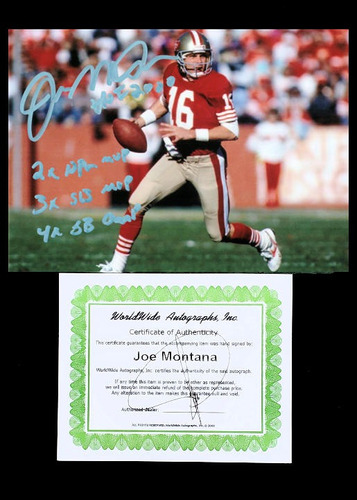 Joe Montana 49ers San Francisco Nfl Autógrafo En Foto 5x7