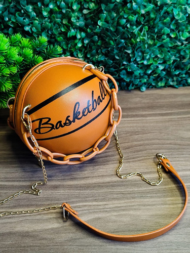 Bolsa Bandolera Basketball Balón Miel Liso Níquel Miel