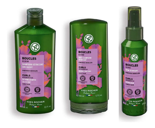 Yves Rocher Kit Rizos Definidos Shampoo Acondicionador Crema