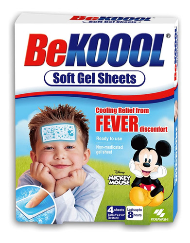 Be Kool 4 Parche Frío Fiebre Temperatura Calentura Mickey