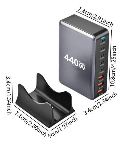 Estación De Carga Usb C De 440 W, Estación De Carga De