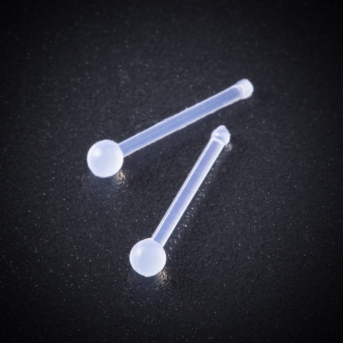 Piercing Transparente Para Nariz En Forma Recta Con Puntito