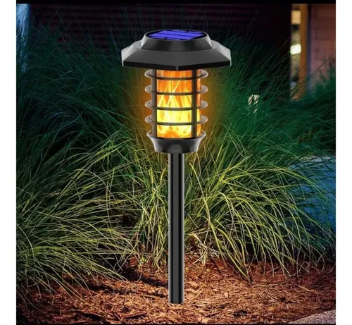 4 Lámparas Solares En Forma De Antorcha Para Jardín Ip65