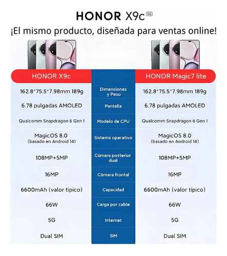 Honor X9c 5g Dual Sim 12gb Ram 256gb,6600mah Batería Duradera,impermeable Y Resistente A Las Caídas,120hz Refresh Rate,108mp Oiscámara,titanium Purple