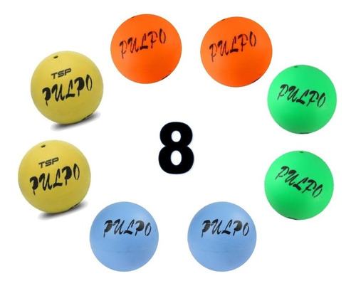 Pelota Pulpo N°2 X 8 Unidades Pvc Valvula Inflable Tsp