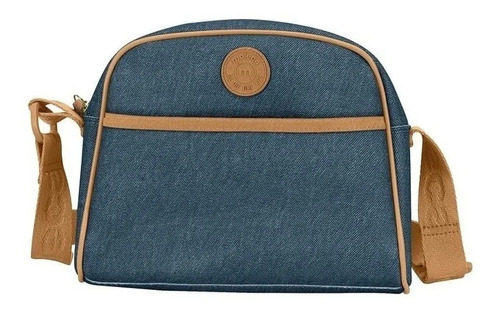 Bolsa Moleca Transversal Crossbody Media Feminina Em Tecido Cor Azul