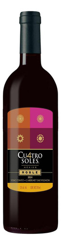 Pack De 6 Vino Tinto Cuatro Soles Roble 750 Ml