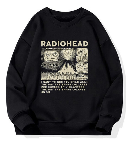 Radiohead-sudadera Con Estampado Retro Para Hombre Tops Tra