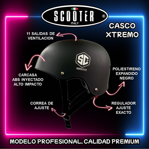 Casco Profesional Scooter Italy Skate Rollers Ajustable X