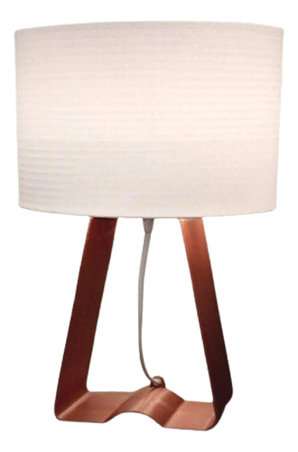 Lampara Velador Mesa Nordico Moderno Minimalista 220v 3d Cobre Blanco