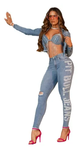 Calças jeans best sale estilo pit bull