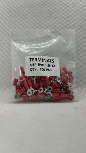 Terminal Tipo Anillo  Rojo Rvm 1.25-3.5 (awg 22-16) 