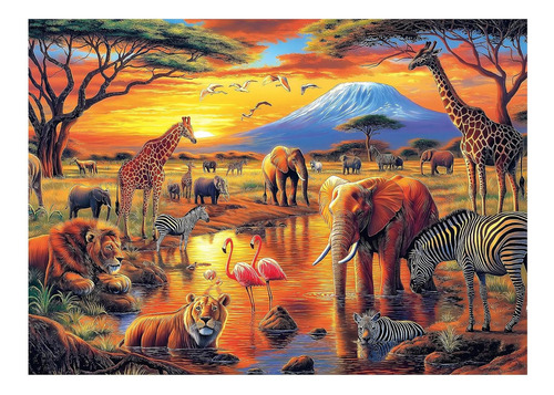 Rompecabezas 1000 Piezas Jiujiu Safari Africano 70x50 Cm