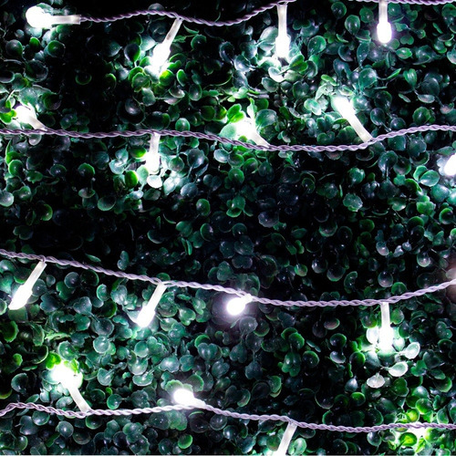Serie Navideña 50 Led Luz Blanca 3 Mts Cable Blanco 6 Pzas