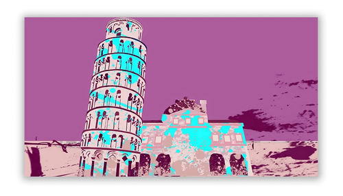 Cuadro Decorativo Abstracto Tower Of Pisa En Lienzo