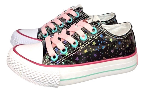 Zapatillas Nenas Star Charol Glitter Brillos Metalizadas