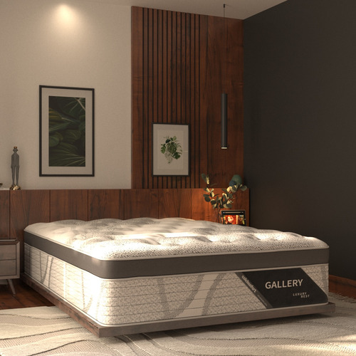 Colchón Colchonfort Gallery Queen Size Ortopédico Extrafirme Color Beige