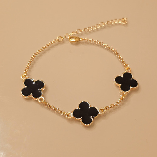 Pulseira Folheada A Ouro Virgínia Presente Para Namorada Comprimento 50.8 Cm Cor Preto Diâmetro 17.78 Cm