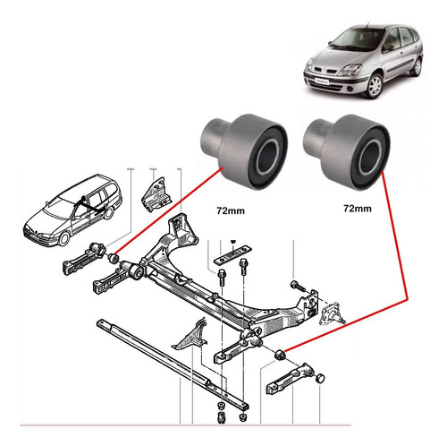 Par Bucha Eixo Traseiro Renault Scenic / Megane 1996 A 2007