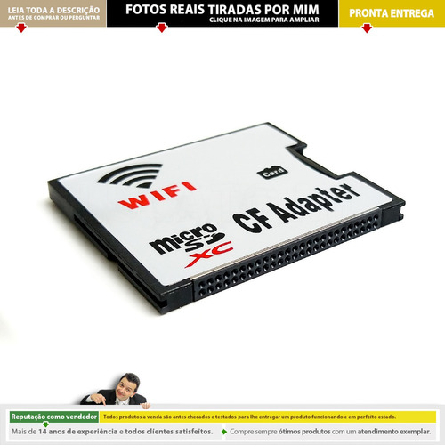 Adaptador Compact Flash Cf Com Wifi Para Cartão Microsd | C2