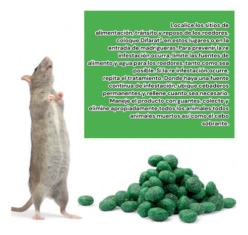 Difarat 250 Grs Raticida Canicas Ratas Y Ratones