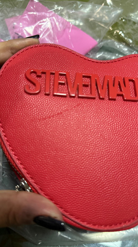 Bolsa Steve Madden Corazón Rojo Con Detalle Rojo Lisa Níquel Rojo (Usado)