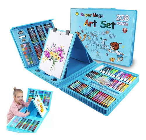 Set De Arte Niños Maleta 208 Piezas Crayon Plumones Colores