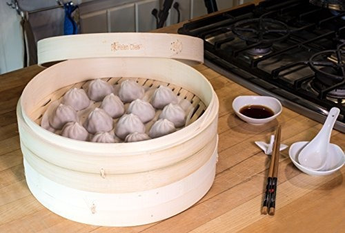 11 metálico Helen Chen's Asian Kitchen Vaporizador de bambú Anillo para vaporizador de 25,4 cm 